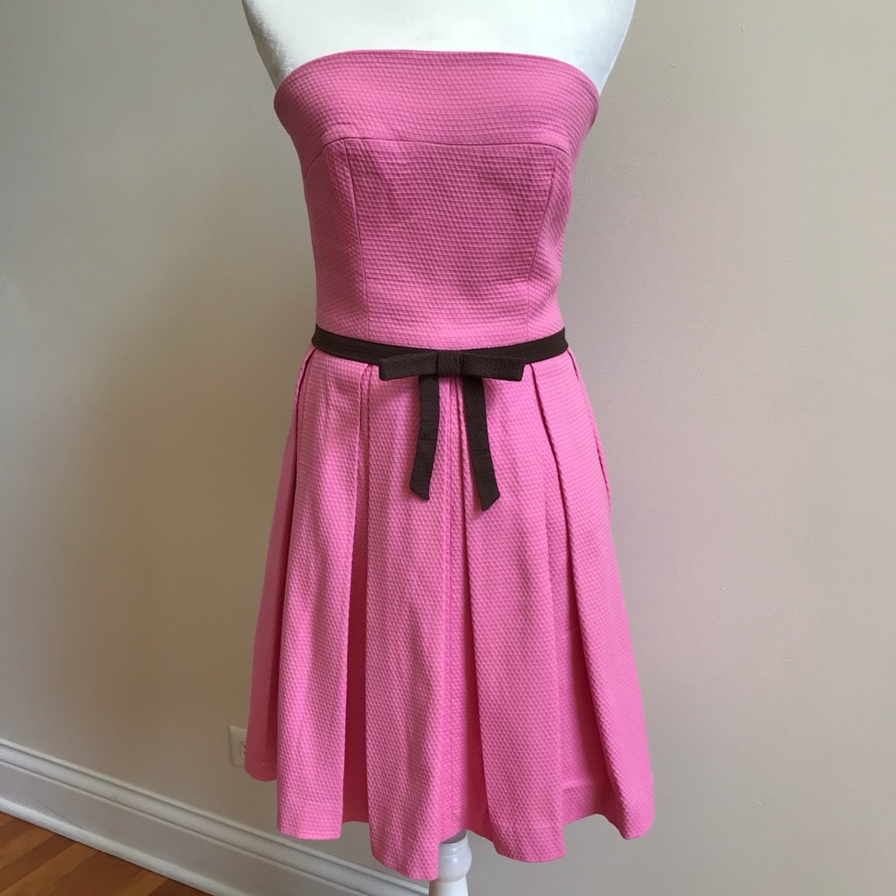 Adorable Pink and Brown Strapless Dress